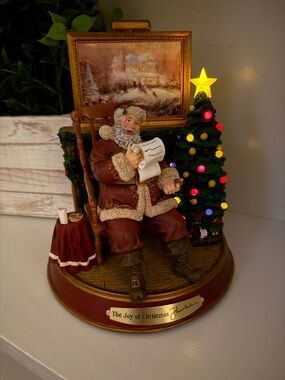 Bradford Exchange Thomas Kinkade Santa Claus Figurine Light Up The Holidays 8.5"